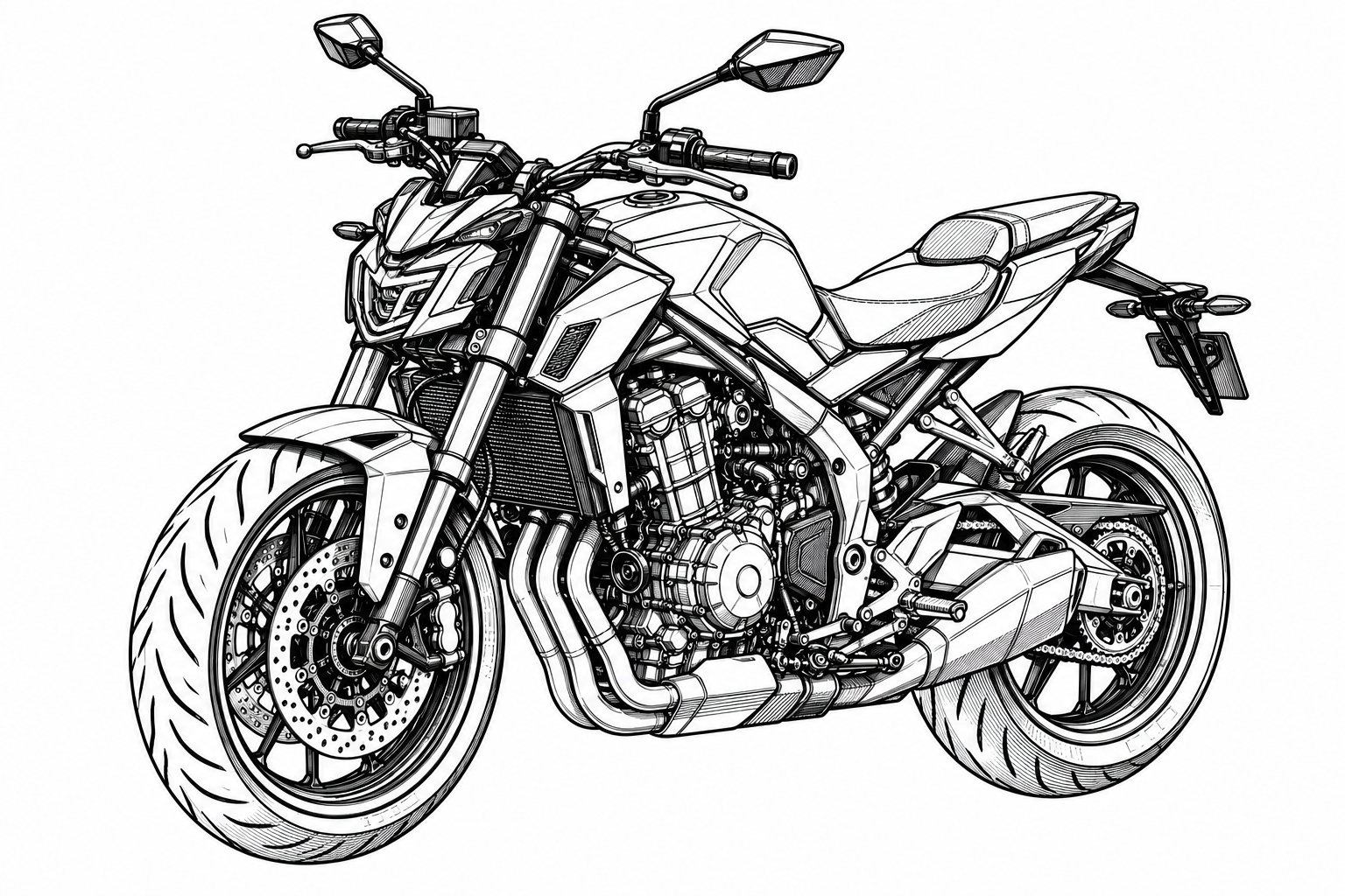Disegno tecnico stilizzato naked